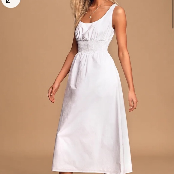 Lulu’s Simplicity is Best white sleeveless midi dress size Large - Picture 3 of 13